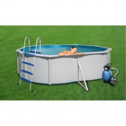 PISCINA OVAL AÇO BRANCO