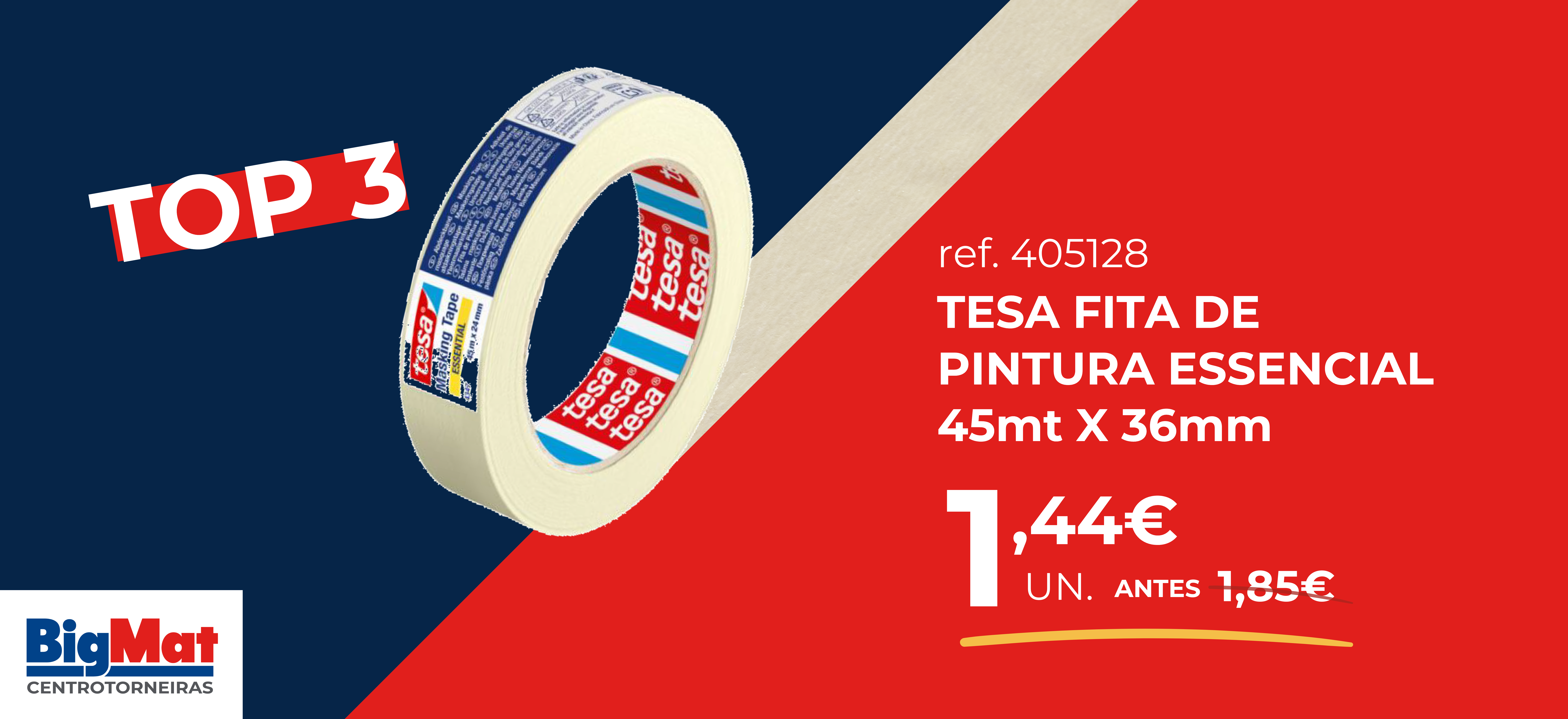 TOP 3 OUTUBRO - Fita de Pintura TESA ESSENCIAL 45mt x 36mm