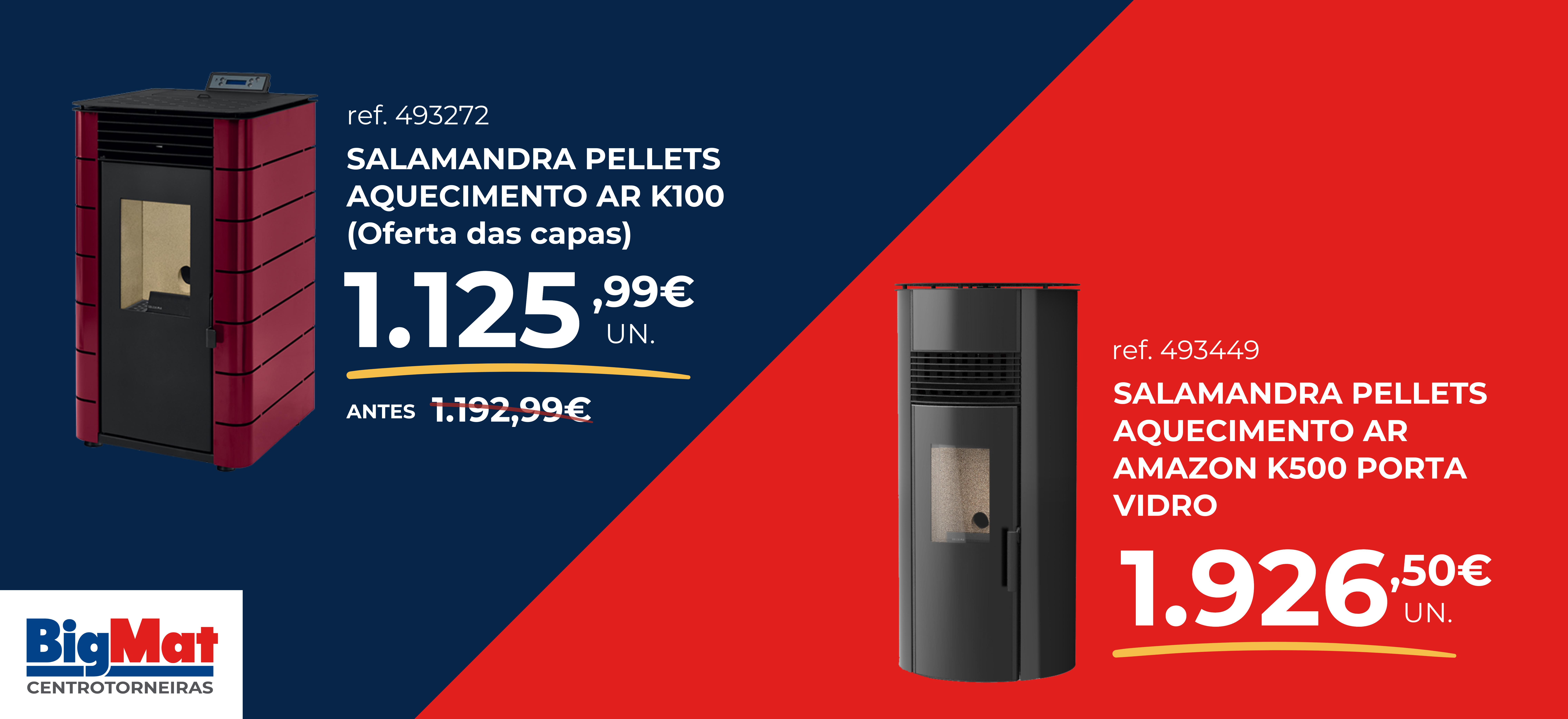 Salamandras a pellets K100 e Amazon K500